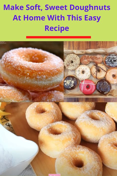 How To Make Homemade Donuts Recipes, Diy Doughnuts Recipes, How To Make Fluffy Donuts At Home, Making Doughnuts At Home, Light Airy Donut Recipe, Easy At Home Snack Recipes, Diy Donuts Recipe Easy, How To Make Donuts At Home Easy Recipe, Home Made Doughnuts Recipes