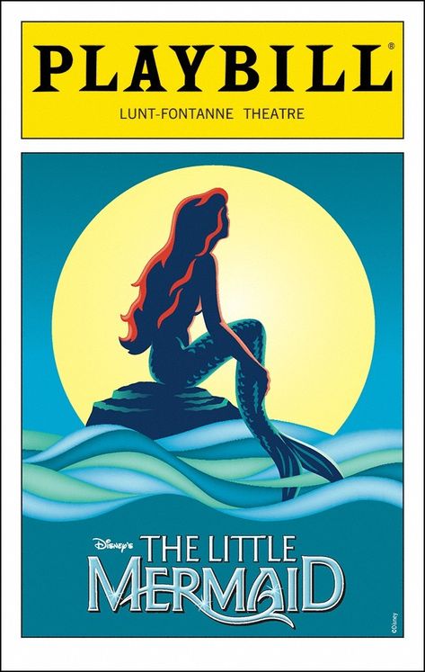 Little Mermaid Poster, Broadway Poster, The Little Mermaid Musical, Broadway Playbills, Broadway Posters, Mermaid Poster, Broadway Plays, Mermaid Under The Sea, Broadway Theatre