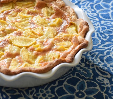 My Favorite Peach Custard Pie@judyschickens Custard Pie Recipe Easy, Peach Custard Pie, Peach Custard Pies, Peach Custard, Beautiful Pie Crusts, Pie Crust From Scratch, Custard Pie Recipe, Peach Pie Recipes, Peach Dessert Recipes