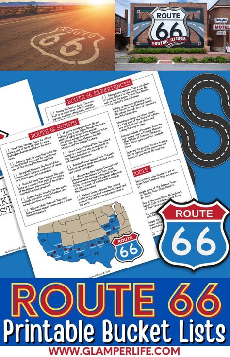 Road Trip Across The United States, Rt 66 Road Trip, Route 66 Party, Route 66 Theme, Driving Route 66, Route 66 Map, Usa Vacations, Route 66 Arizona, Route 66 Attractions