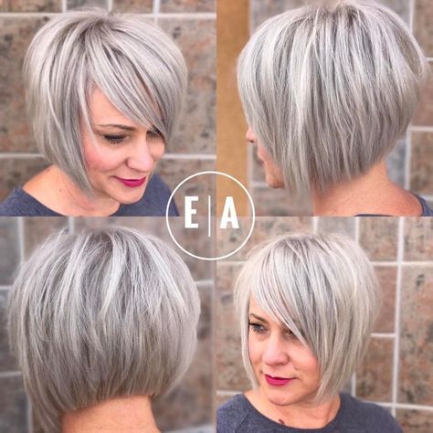 Concave Bob Hairstyles, Kort Bob, Angled Bob Hairstyles, Popular Short Hairstyles, Straight Blonde Hair, Balayage Blonde, Trendy Short Haircuts, Hair Styles 2017, Short Hairstyle