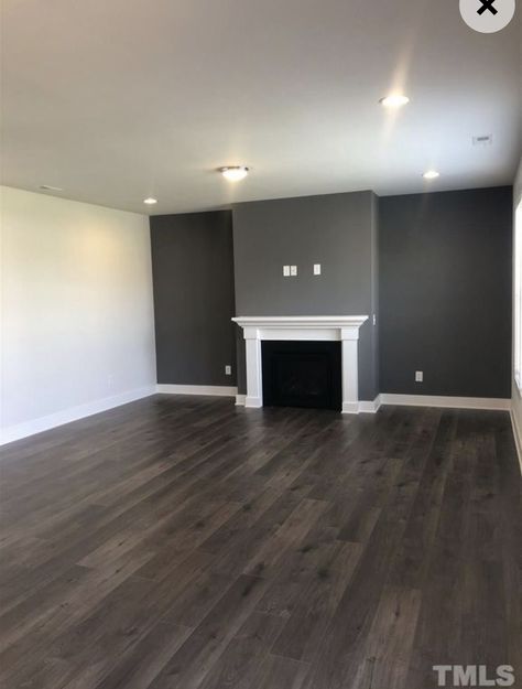 Living Room Paint Before And After, Brown Floor Grey Walls, Dark Gray Interior Design, Grey House Walls, Gray Tiles Bedroom, Dark Grey Walls Living Room, Dark Grey Floor, Grey Flooring Living Room, Dark Brown Floor