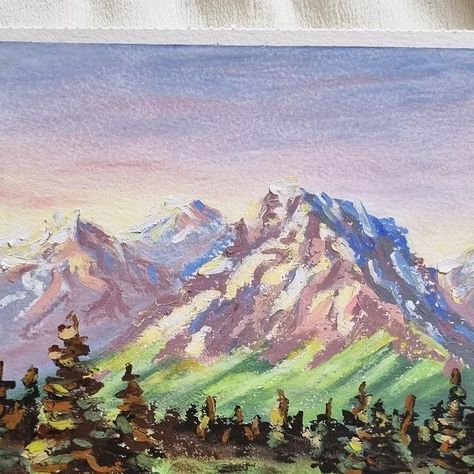 Aline Müller on Instagram: "Forgetting to post these days 🤪 I promise a new sketchbook painting is coming soon! In the meantime, enjoy my oil pastel paintings 🫶🏼🥰 @paulrubensart oil pastels . . . . #art #painting #landscapepainting #oilpastel #oilpastelpainting #oilpainting #mountain #mountains #mountainscape #mountainpainting" Aesthetic Pastel Painting Ideas Easy, Oil Pastel Art Landscape Easy, Soft Pastels Paintings Easy, Oil Pastel Art Landscape, Mountain Pastel Drawing, Easy Oil Pastel Art, Oil Pastel Art Mountains, Nature Landscape Oil Pastel, Mountain Oil Pastel