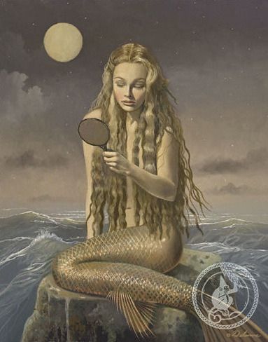 Mirella Ferraz David Delamare, In The Ocean, A Mermaid, A Rock, The Ocean, A Woman, Mermaid, Fish, Mirror