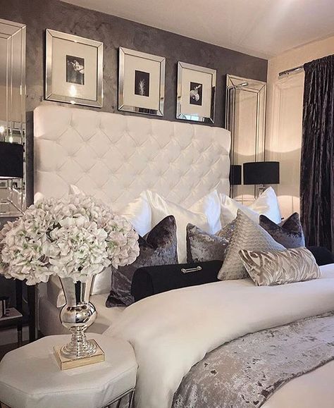 Get inspired by the interior design of these luxury bedrooms! #interiordesign #luxurydesign #exclusivedesign #decorideas #bedroomdecorideas #bedroominspiration Glam Bedroom Decor, Glam Bedroom, Dekorasi Kamar Tidur, Master Bedrooms Decor, Remodel Bedroom, Contemporary Home Decor, Beautiful Bedrooms, Dream Bedroom, Design Case