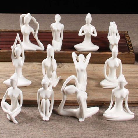 Yoga Figurine Minimalist, Abstract Art, Home Office Interior Bedroom Living Room Desktop Ceramic Decoration, Gift for Him, Gift for Her Yoga Sanctuary, Home Yoga Room, Club Decoration, Ceramic Crafts, Yoga Girls, Meditation Decor, Yoga Posen, Pose Yoga, Yoga Room