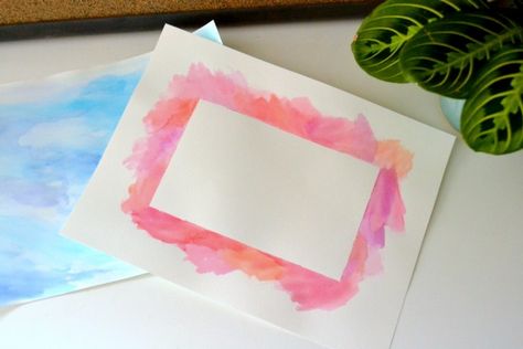 Dress up your favorite quote or song lyrics with a DIY watercolor border that matches your decor. Makes for a great spring project! Fun Watercolor, Watercolor Border, Colorful Borders Design, Spring Projects, Watercolor Projects, Insta Post, Diy Watercolor, Borders For Paper, Into Art