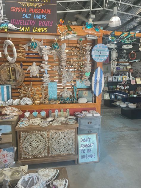 beach decor trinkets Beachy Small Business, Beach Gift Shop, Beach Shop Aesthetic, Beach Souvenir Shop, Beach Shack Aesthetic, Bloxburg Resort, Beach Shack Decor, Surf Shop Aesthetic, Kayaking Aesthetic