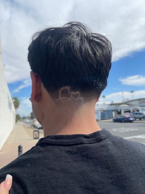 Haircuts With Initials For Men, Initial In Haircut Men, A Initial Haircut Design, Mens Haircut With Initial Letter, Letter Initial Haircut Design, Initial Haircut Design, Acholol Aesthetic, Initial Haircut, Boyfriend Haircut