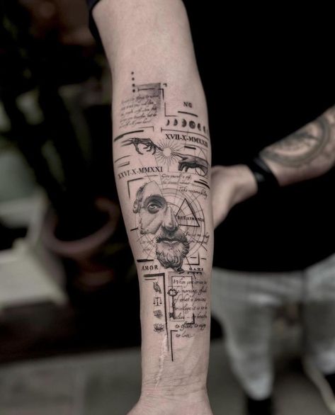 Inner Upper Arm Tattoo Men, Greek Fineline Tattoo, Geographic Tattoo, Stoicism Tattoo Ideas, Stoic Tattoos For Men, Philosophical Tattoos, Gangster Tattoo Design, Stoic Tattoo Ideas, Stoicism Tattoo