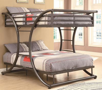 7 Cool bunk beds even adults will love Contemporary Bunk Beds, Full Size Bunk Beds, Adult Bunk Beds, Bunk Bed Mattress, Modern Bunk Beds, Metal Bunk Bed, Cool Bunk Beds, Bunk Beds With Stairs, Bunk Bed Designs