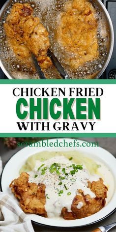 Chicken With Country Gravy, Southern Chicken Fried Chicken, Country Fried Chicken And Gravy Southern Style, Homemade Chicken Fried Chicken, Chicken And Country Gravy, Gravy For Fried Chicken, Country Meals Southern Style, Country Cooking Recipes Southern Style, Country Fried Chicken And Gravy