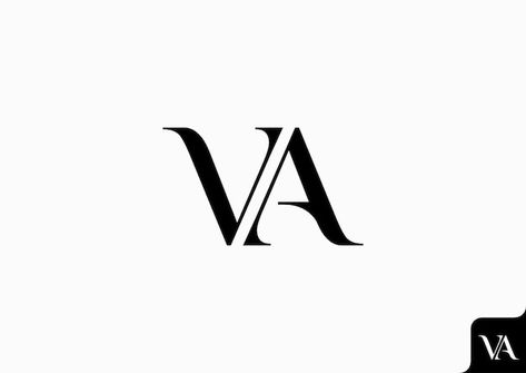 V And A Logo, Va Logo Design Letter, Vk Logo Design, Va Logo Design, Va Tattoo, Va Branding, Av Logo, Va Logo, Minimalist Concept