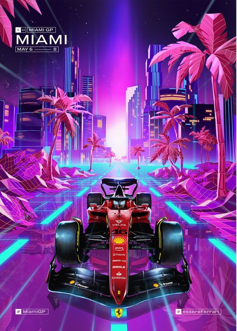 Scuderia Ferrari on Twitter: "🦩 𝗠 𝗜 𝗔 𝗠 𝗜 🦩 For the first time in #F1’s history, we’re heading to the 305 😎 Follow @ScuderiaFerrari for the latest on this #MiamiGP weekend 📱 Cover art by Giovanni Timpano ➡️ https://t.co/V0I4mlc9i5 #essereFerrari 🔴… https://t.co/ArPJJaww4R" Miami Wallpaper, Miami Posters, Miami Gp, Grand Prix Posters, Ferrari Poster, F1 Art, F1 Wallpaper Hd, F1 Poster, Racing Art