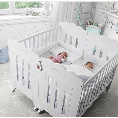 Twin Baby Beds, Baby Cribs For Twins, Twin Baby Rooms, Twin Cribs, Baby Room Design, Twins Room, Nursery Baby Room, Baby Bedroom