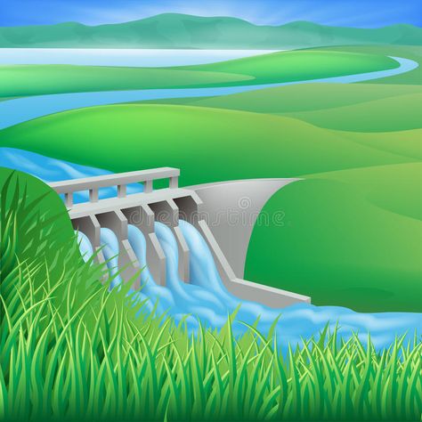 Hydro dam water power energy illustration. Illustration of a hydroelectric dam g #Sponsored , #SPONSORED, #sponsored, #dam, #power, #Illustration, #water Electricity Illustration, Energy Illustration, Generating Power, Hydro Energy, Water Purification Process, Hydroelectric Dam, Water Dam, Water Power, Photovoltaic Cells