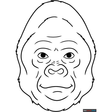 Free Gorilla Face Coloring Page for Kids Gorilla Face Drawing, Gorilla Face, Face Coloring, Easy Drawing Guides, Elephant Colour, Drawing Guides, Kids Print, Elementary Art Projects, Drawing Tutorial Easy