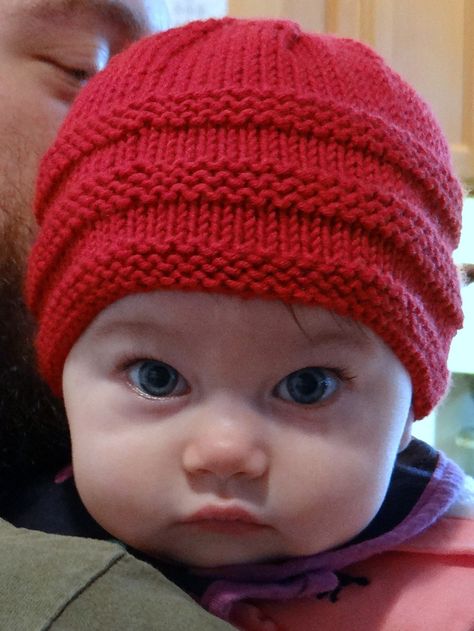 Ravelry: 1-2-3-4-5...baby beanie by Lisa Seifert Baby Hats Knitting Free, Baby Hat Knitting Patterns Free, Knitted Baby Beanies, Beanie Knitting Patterns Free, Baby Hat Knitting Pattern, Knitting Patterns Free Hats, Baby Hat Patterns, Hat Knitting, Haken Baby