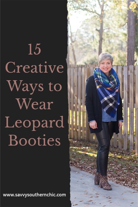 Leopard Print Ankle Boots Outfit, Outfit With Leopard Boots, Leopard Booties Outfit Winter, What To Wear With Leopard Print Shoes, Leopard Ankle Boots Outfit, Leopard Boots Ankle Outfit, Outfits With Leopard Print Shoes, Cheetah Print Boots Outfit, Leopard Print Boots Outfit