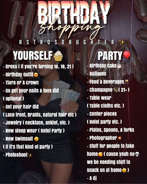 18th Birthday To Do List, Thing To Do For Your 13 Birthday, 21st Birthday Plans Ideas, Places To Go Out To Eat For Your Birthday, Things To Do For Your Birthday Baddie, 18birthday Caption, How To Plan A Sweet 16, Sweet 16 Things To Do At Party, Birthday Ideas For 18th Birthday