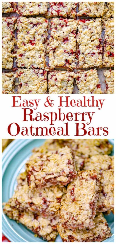 Raspberry Granola Bars, Raspberry Oat Bars, Fruit Granola Bars, Fruit Bars Recipe, Oatmeal Snack, Raspberry Oatmeal Bars, Raspberry Granola, Oatmeal Bars Healthy, Oatmeal Bar