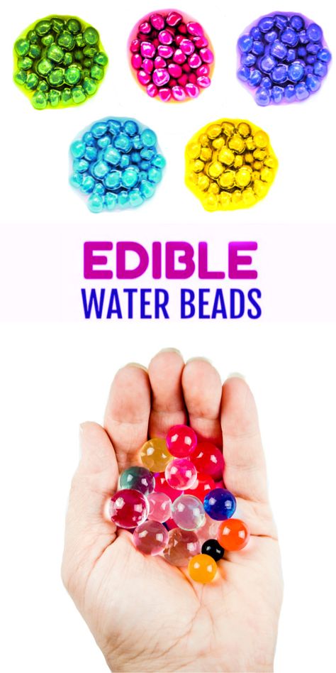 Edible Water Beads, Sidewalk Chalk Recipe, Glue Recipe, Edible Sensory, Sensory Water, Kitchen Science, Recipe Tutorial, Beading For Kids, Edible Crafts