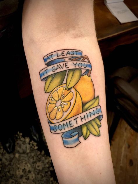 Pillars Tattoo, Traditional Tattoo Quotes, Tato Tradisional, Left Arm Tattoos, Food Tattoos, American Tattoos, Traditional Tattoo Design, Traditional Tattoo Art, Fairy Tattoo