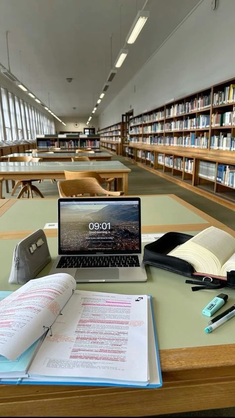 Studying Aesthetic In Library, Vision Board Library, Working At The Library Aesthetic, Work And Study Aesthetic, Books And Study Aesthetic, Laptop School Aesthetic, Laptop And Book Aesthetic, Studying With Laptop Aesthetic, Morning Studying Aesthetic