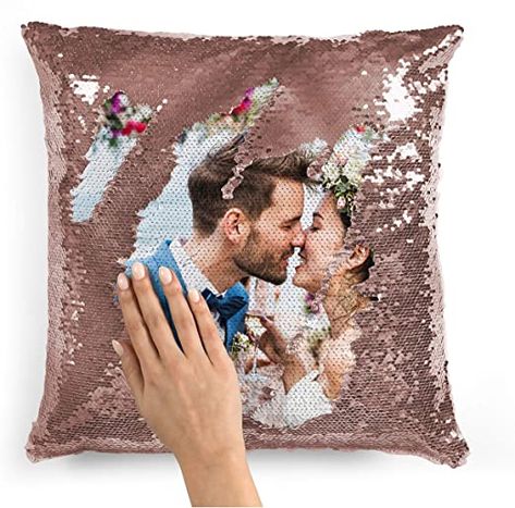 Rose Gold Pillow, Sequin Throw Pillows, Best Valentine Gift, Mermaid Pillow, Gold Mermaid, Sequin Pillow, Mermaid Sequin, Photo Pillows, Family Pets