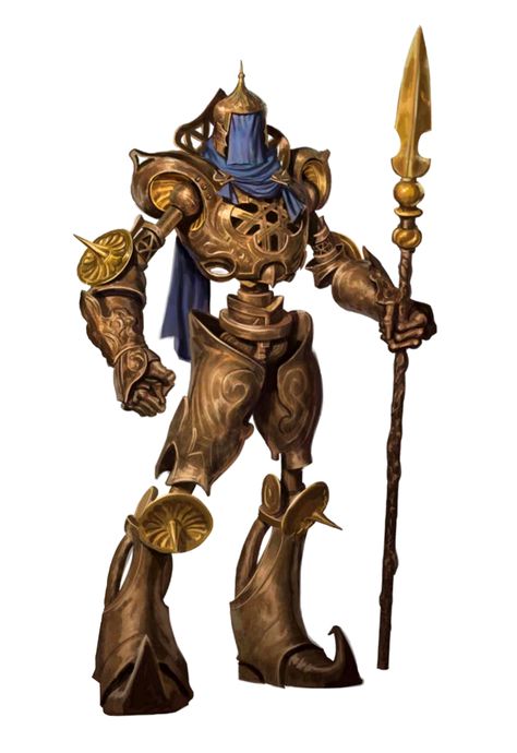 Enlightened Clockwork Soldier - Pathfinder PFRPG DND D&D 3.5 5E 5th ed d20 fantasy Clockwork Soldiers, Arte Robot, Dungeons And Dragons Characters, Fantasy Setting, Dungeons And Dragons Homebrew, Fantasy Monster, A Robot, Robot Art, Robots Concept