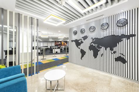 SAB Miller India Office by Zyeta Interiors, Bangalore – India » Retail Design Blog Bangalore Pics, Professional Office Design, Small Office Design Interior, Agency Office, Medical Office Design, Wall Map, Bangalore India, Waiting Area, Retail Store Design