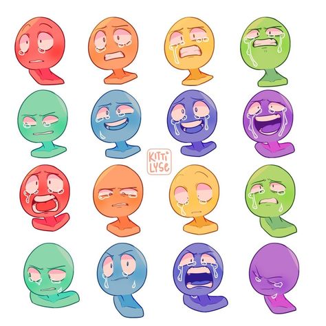 Different Expressions, Drawing Face Expressions, Creative Drawing Prompts, 캐릭터 드로잉, Drawing Expressions, Concept Art Drawing, Cartoon Faces, Dessin Adorable, Creative Drawing