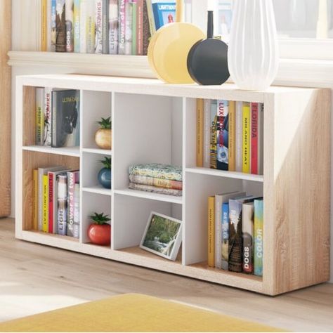 Bronto Open Back Room Divider Sideboard dCor design Long Low Bookcase, Low Wide Bookcase, Open Sideboard, Kids Bedroom Furniture Sets, Wide Bookshelf, Low Bookshelves, Wide Bookcase, Drawers Design, White Bookshelves