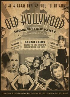 Old hollywood poster. Lav it! Vintage Hollywood Party, Hollywood Glamour Party, Old Hollywood Prom, Old Hollywood Party, Old Hollywood Theme, Hollywood Birthday Parties, Prom Posters, Hollywood Birthday, Hollywood Poster