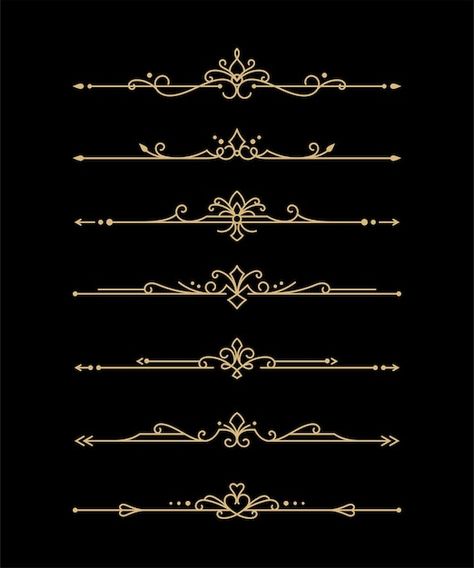 Vector golden border elements vector set | Premium Vector #Freepik #vector #baroque #royal #luxury-ornament #frame-pattern Golden Boarders, Baroque Borders Design, Royal Border Design, Baroque Graphic Design, Bingkai Canva, Golden Border Design, Gothic Border, Magic Aesthetics, Royal Border