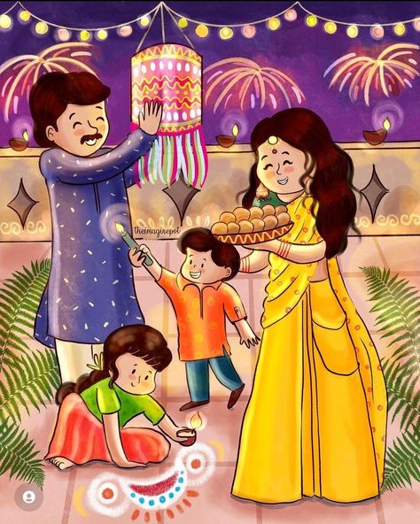 Diwali Composition Drawing, Diwali Composition Painting, Hindu Fashion, Diwali Festival Drawing, Diwali Painting, Festival Paint, Diwali Drawing, Sketch Images, Diwali Poster