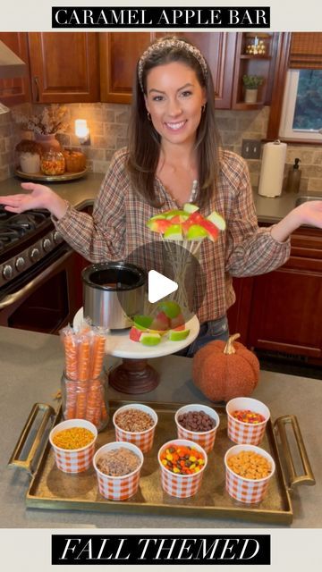 Tara Panasiuk on Instagram: "CARAMEL APPLE DIPPING BAR FOR FALL 🍎🍁🍏 Comment “APPLE” to be sent the items used here as well as a list of topping ideas 🥰  This is so perfect for your autumn entertaining and get togethers! Love the bite size apples but of course you can do slices too 🧡 Hope you enjoy!   #fallinspo #halloween #halloweenideas #entertainingathome #fallvibes" Apple Dipping Bar, Magnolia Mercantile, Candy Apple Bars, Shareable Desserts, Entertaining Snacks, Apple Bar, Pumpkin Spice Drinks, Caramel Apple Bars, Halloween Apples