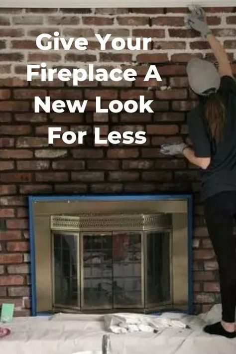 Have a dark fireplace that needs a fresh new look? Fireplace | Makeover | DIY Home Decor | Spray Paint | Paint | Schmear German Schmear Fireplace, Fireplace Makeover Diy, Dark Fireplace, German Schmear, Decor Makeover, Diy Fireplace Makeover, Brick Fireplace Makeover, Faux Brick Walls, Beautiful Dresser