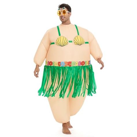 Spinosaurus Inflatable Luau Hula Skirt Costume,Hawaiian Themed Party Funny Blow Up Costumes for Adult Beach Carnival Margaritaville Costume, Blow Up Costumes, Luau Costume, Hula Costume, Hawaiian Themed Party, Pineapple Glasses, Beach Inflatables, Glasses Funny, Hawaiian Party Theme