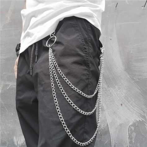 PRICES MAY VARY. Chains for pants easily match with your dress, leather pants, bikini suit. Make your whole dressing more chic and attractive. Silver pants chain about 16.9/20.8/24.8 inch. Free size suit for all.The length of the body chain can be adjusted with the extended chain,so you can freely adjust the length.Its chain is relatively slender.It will be a perfect body chain for you. Jean chains can be matched with your bikini, jeans, leather pants, dress and so on, suitable for taking a trav Goth Pants, Chain Pants, Jeans Chain, Pants Chain, Silver Pants, Pant Chains, Punk Looks, Rock Punk, Layered Chains