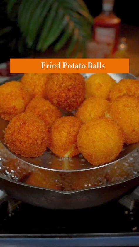 Lydia Lau (@chinesefood0805) on Threads Fried Potato Balls, Potato Balls Recipe, Potato Balls, Fried Potato, Stuffed Potato Balls, Fried Potatoes, Chinese Food, Asian Recipes, Potato