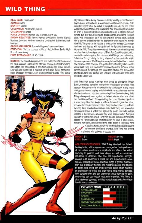 Wild Thing - Rina Logan, daughter of Wolverine and Elektra Wolverine Daughter, Wolverine Family, Logan Laura, James Howlett, Wolverine Marvel, Secret Crush, Marvel Characters, Catsuit, Comic Book