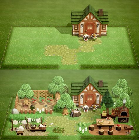 Acnh Inspo House, Acnh Roof Colors, Animal Crossing Begginer Island Ideas, Animal Crossing Island Ideas Beginner, Acnh Island Design Codes Path, Animal Crossing Starter House, Anch House Exterior Ideas, Animal Crossing Beginner Island, Jardin Animal Crossing New Horizon