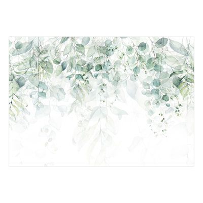 Our self-adhesive wallpapers are a great solution for those who want to achieve spectacular interior metamorphosis with minimal effort! Size: 68.9" L x 96.5" W | Anaashina Smooth Wall Mural in Green / White, Size 96.5 W in | Wayfair | Home Decor Banksy Graffiti, Baby Shower Invitaciones, Watercolor Plants, Flower Landscape, Botanical Wallpaper, Nursery Wallpaper, Gentle Touch, Mural Wall Art, Leaf Wallpaper