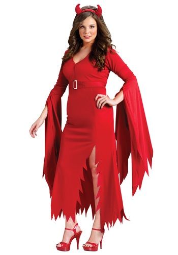 Plus Gothic Devil Costume - good for the trunk. She Devil Costume, Devil Costume Halloween, Woman Red Dress, Devil Woman, She Devil, Halloween Costume Store, Womens Costume, Plus Size Halloween Costume, Plus Size Costume