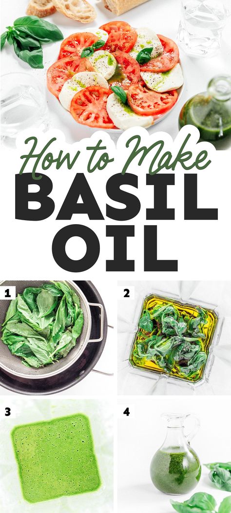 This Basil Oil recipe is so good you'll want to drink it. It's an herb oil that's a perfect addition to soup, salad, or crusty bread! It's vegan, gluten-free, low carb (and SO full of flavor). The perfect Italian condiment for making dinner fancy tonight! Fancy Fridge, Herb Oil Recipe, Dinner Fancy, Fridge Food, Herb Oil, Dipping Oil, Canning Vegetables, Olive Oil Recipes, Basil Oil