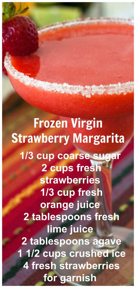 Virgin Margarita Strawberry, Frozen Virgin Margarita, Strawberry Daquiri Recipe Frozen Virgin, Strawberry Daquiri Recipe Nonalcoholic, Virgin Margarita Recipe Non Alcoholic, Virgin Daiquiri Recipe Frozen, Virgin Drinks For Kids, Mock Tails Recipes, Virgin Strawberry Daquiri Recipe