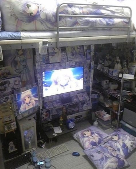 23 Cringe Lords Who Need to be Banned From the Internet Deco Tv, Otaku Room, 일본 패션, Ideas Hogar, Anime Room, Room Goals, Kawaii Room, Dream Rooms, Room Aesthetic