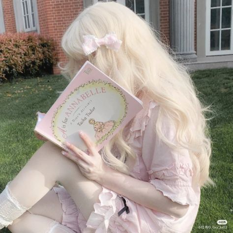 Pink, Reading, A Woman, Blonde