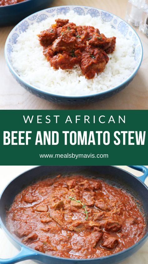 West African beef and tomato stew, also called red stew, is a widely eaten stew in many parts of West Africa. This stew is very easy to make and has an amazing depth of flavour West African Beef Stew, West African Stew, African Tomato Stew, South African Beef Stew, Ghanaian Recipes, Red Stew, Cultural Dishes, Tomato Stew, South American Recipes